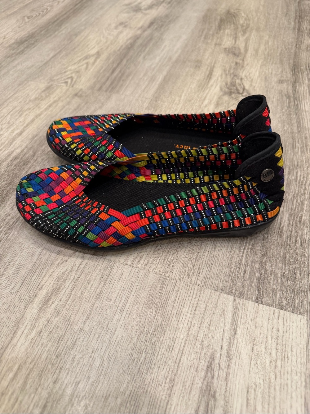 Bernie Mev Women’s 8 Multicolor Rainbow Woven Ballet Flats Shoes